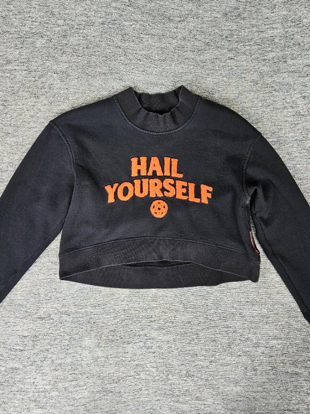 The Last Podcast On The Left Hail Yourself Black Cropped Sweatshirt Size Small